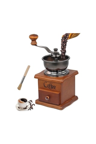 Trendooze Lmetjma Retro Kahve Değirmeni, Paslanmaz Çelik, Bej Model Bej
