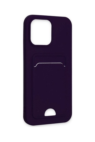 Apple, Uyumlu iPhone 14 Pro Kılıf Kelvin Kartvizitli Silikon - Derin Mor