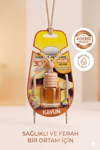 Kavun Aynaya Asmalı İpli Aromalı Dekoratif Araç Parfümü 8ml-01