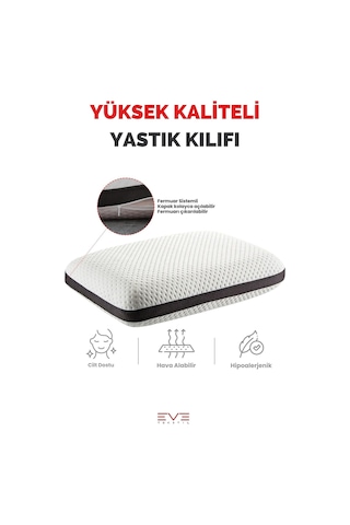 Eve Tekstil Klimalı Mega Boy Ortopetik Visco Yastık Boyun Fıtığı Boyun Düzleşmesi Için Hipoalerjik Visco Yastık Beyaz