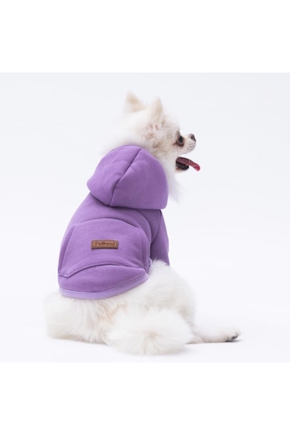 Pettrend Lila Kanguru Cepli Kedi Köpek Hoodie Sweatshirt