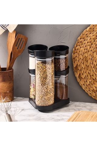 Aryıldız Fine Standlı 5 Parça Saklama Seti Siyah