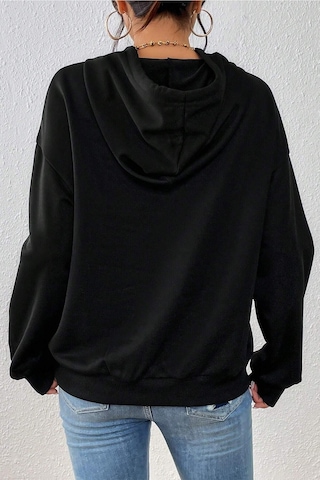 Unisex Oversize Tasmania Baskılı Sweatshirt Siyah