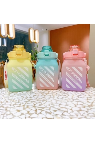 Novahub Yb0715 Bpa-free Fda 1500 Ml Sarı Su Şişesi Motivasyonlu Tasarım 615