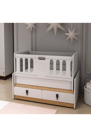 Afillibebek Rose R121 Sallanır Asansorlu Besik (60 120) Beyaz Çok Renkli