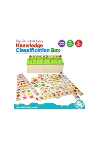 Circle Toys Ahşap Bilgi Sınıflandırma Kutusu Eğitici Mazgallı