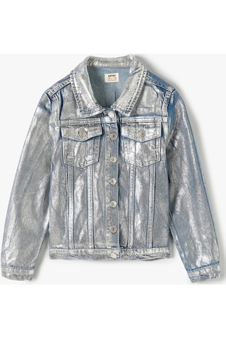 Koton Crop Kot Ceket Metalik Parlak Lıght Indıgo 4skg20010ad 4SKG20010ADLIN Açık Mavi