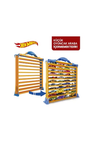 Hot Wheels Racentrack 44 Adet Araba İçin Depolama Rafı ve Yol Pisti HWCC9B