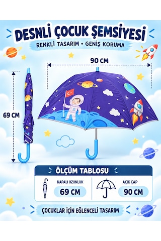 Mubx 6 Telli Fiber Çift Katlı Çocuk Şemsiyesi Rüzgarda Kırılmaz Şemsiye Lacivert