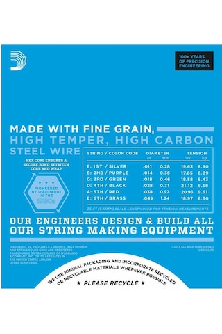 D'addario Exl115 Blues / Jazz Elektro Gitar Teli 11-49