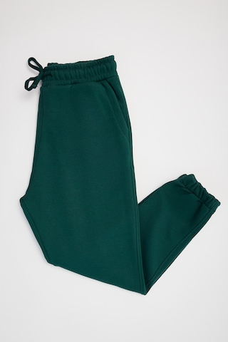 Tudors Unisex Relax Fit Rahat Kesim Şardonlu 3 Cepli Lastikli Jogger Paça Yeşil Eşofman Altı-32642 Yeşil