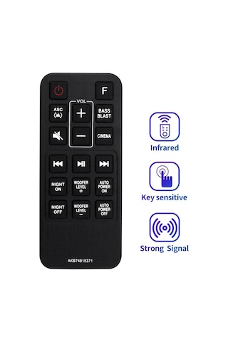 Crackedice Akb74815371 Lg Sound Bar Sj3 Sj4 Spj4b-w İçin Uzaktan Kumandayı Değiştirin