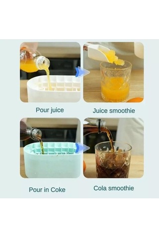 Pazly Yeniden Kullanılabilir Silikon Buz Küpü Tepsisi, Kendin Yap Buz Yapıcı, Mavi, Sarı, Gri Renkli, Gıda Güvenli, Kolay Saklama Gri