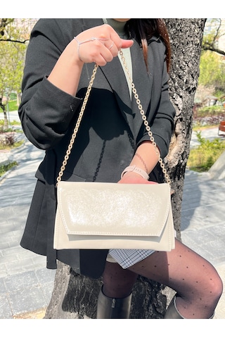 Butikolea Edge Mini Zincir Askılı Portföy Kadın Çantası Bej