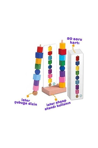 Zekice Eğitici Şekiller Boncuk Dizme Oyunu Bul Sırala Line Up