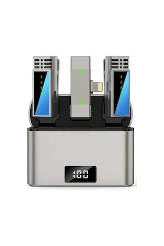 Jmary Mw-15 Lightning Portlu Kablosuz Yaka Mikrofonu Gri