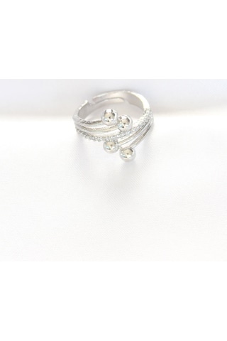 Topçuk Model Zirkon Taşlı Silver Renk Ayarlanabilir Yüzük - Tj-byk3137 Diğer