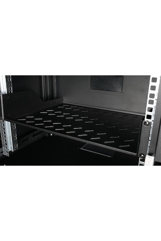 Lande 2u Sabit Raf 19'' Rack Uyumlu 350 Mm Derinlik 15 Kg Taşıma Kapasitesi Siyah Ral 9005