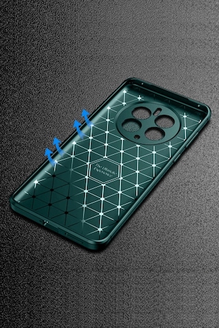 Realme 12 Pro Plus Kılıf Auto Focus Karbon Kapak Koyu Yeşil