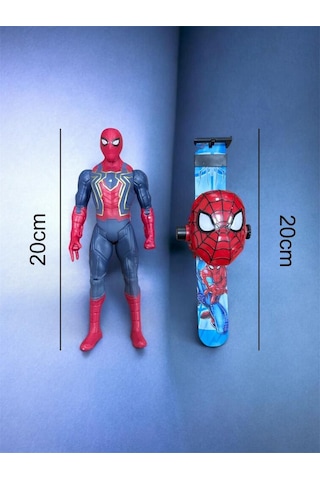 Marvel Spider-man Işıklı Figür Ve Projeksiyonlu Kol Saatli Oyuncak Seti 20 Cm Spider - Man