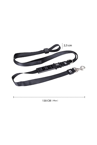 Swissplus Urban Paws Noir Black Hands-free Ayarlanabilir Köpek Kordonu 25mm Siyah