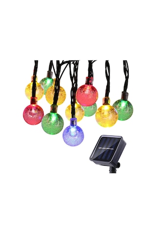 6 Metre 30 Led Güneş Enerjili Su Geçirmez Çok Renkli Bahçe Teras