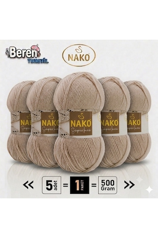Süper İnci - 12383 Tiramisu - 5'li Paket - 100gr/260m - El Örgü İpi - Atkı Yelek Kazak İpi