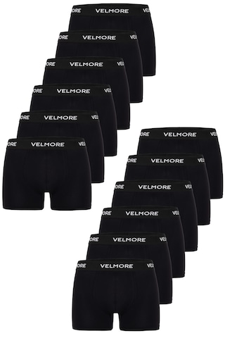 Velmore Erkek Boxer 12 Li Kutu Nefes Alan Pamuk Kumaş Sıkmayan Esnek Bel Lastikli S 5xl Siyah-beyaz