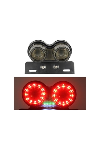 Mufunye 12v Led Motosiklet Arka Feneri - Sinyal, Fren Ve Plaka Işığı - Metal Ve Plastik Yapı - Gri/kırmızı Kabuk Seçeneği