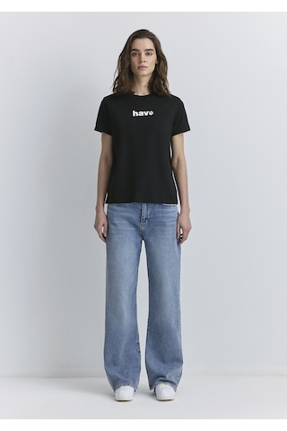 Mavi - Hav Baskılı Siyah Tişört 1613288-900 Siyah