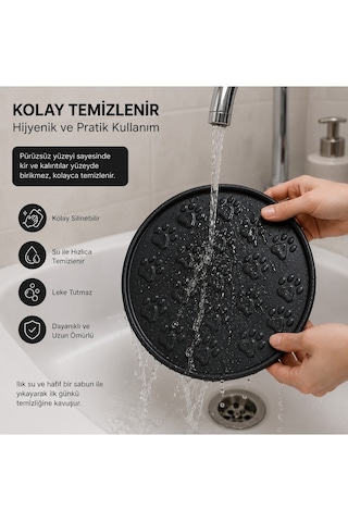 Kedi Köpek Mama Ve Su Kabı Altlığı 45x35 Cm Kaymaz Mama Matı Yıkanabilir Döküntü Önleyici