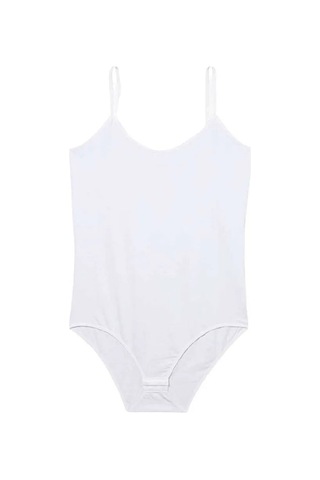 Jenerik İp Askılı Kadın Çıtçıtlı Body Beyaz