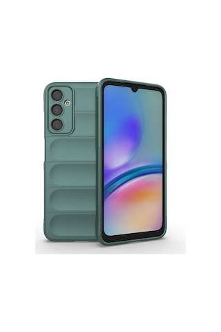 Zore Galaxy Uyumlu A05s Kılıf Esnek Tpu Oyuklu Arka Yüzey Tasarımlı Etnik Silikon Kapak Koyu Yeşil