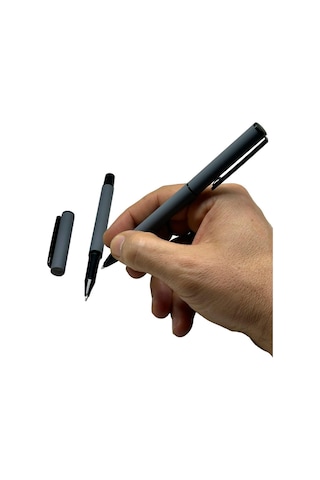 Gri Tükenmez Roller İmza Kalemi İkili Set 1823gr