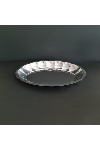 430 Kalite Paslanmaz Çelik Kayık Tabak 34x22 Cm Derinlik 3,5 Cm Gümüş