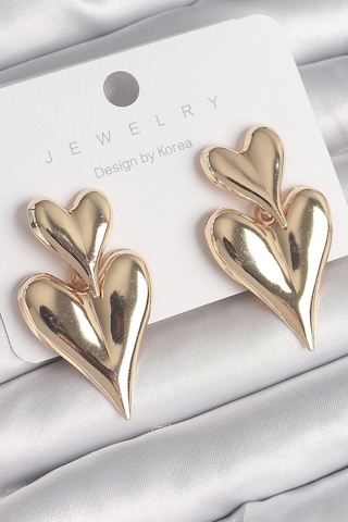 Pirinç Gold Renk Sallantı Model Kadın Küpe Çok Renkli
