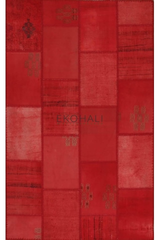 Eko Halı Alaçatı Alc 01 Red El Dokuma Patchwork Halı