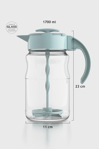 Renga Spiro 1700 Ml Turkuaz Kapaklı Cam Karıştırma Sürahisi 111030