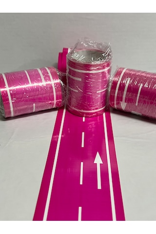 Aysan Etiket Otobant Çocuklar İçin Yol Yapım Bantı 7cm X 10 Metre Beyaz - Pembe