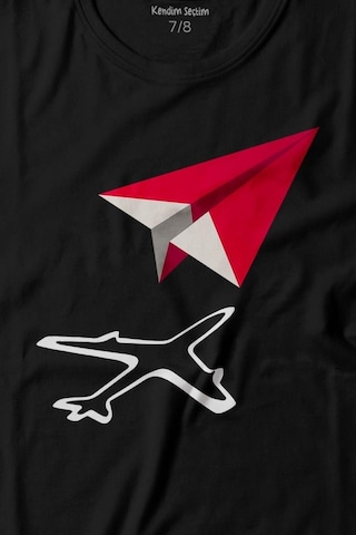 Kendim Seçtim Kağıt Uçak Hayaller Hayatlar Fly Pilot Baskılı Tişört Çocuk T-shirt 001