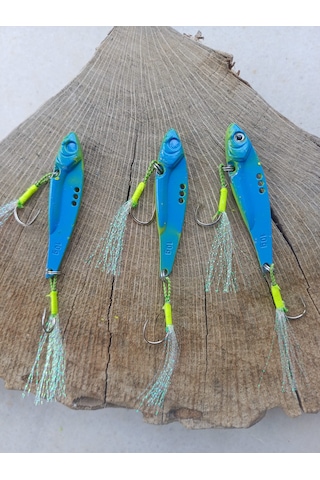 3 Adet 2 Kancalı 10 Gr Zincmetal Jig Vibrasyon Metal Olta Balık