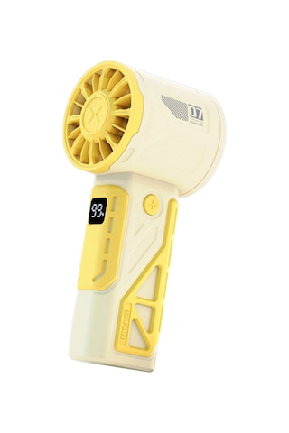 Ranyeek Taşınabilir Dış Mekan Fanı - 12m/s Hızlı Turbin Motor - 4000mah Pil - Ergonomik Tasarım Limon Sarısı