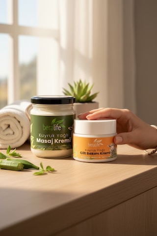 Beralife Kuyruk Yağlı Masaj Kremi 210 ML + Kuyruk Yağlı Cilt Bakım Kremi 50 ML