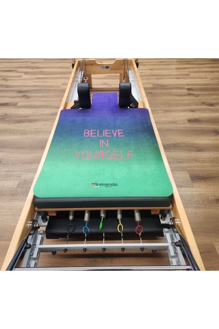 Belıeve In Yourself' Mor Yeşil Reformer Mat Pilates Matı Mor Yeşil
