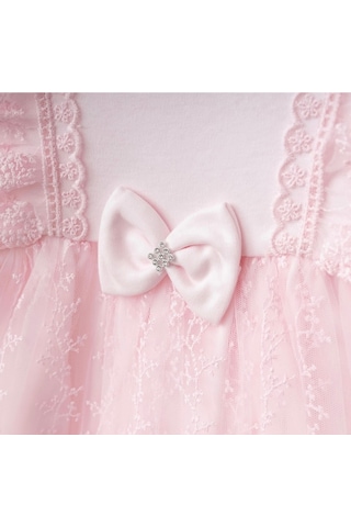 Işıl Baby Kız Bebek Dantel Detaylı Tül Elbise Pembe