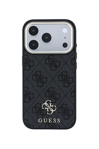 İphone 17 Pro Kılıf Guess Orjinal Lisanslı M-safe Özellikli Small 4g Ve Classic Logolu Kapak Siyah