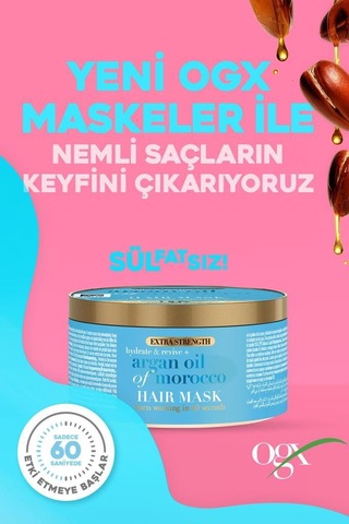 OGX Argan Oil of Morocco Nemlendirici ve Canlandırıcı Sülfatsız Saç Maskesi 300 ml