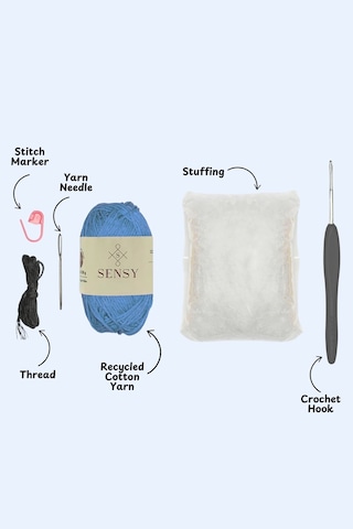 Sensy Amigurumi Kit Başlangıç Seviye Amigurumi Kiti Blue Ellie