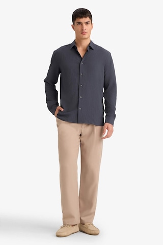 Defacto Modern Fıt Polo Yaka Dokuma Uzun Kollu Gömlek D7246ax26spgr499 Gri-gr499