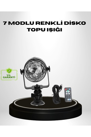 Müzik Ritmine Duyarlı 7 Modlu Led Disko Topu Parti Lambası Yetişkin